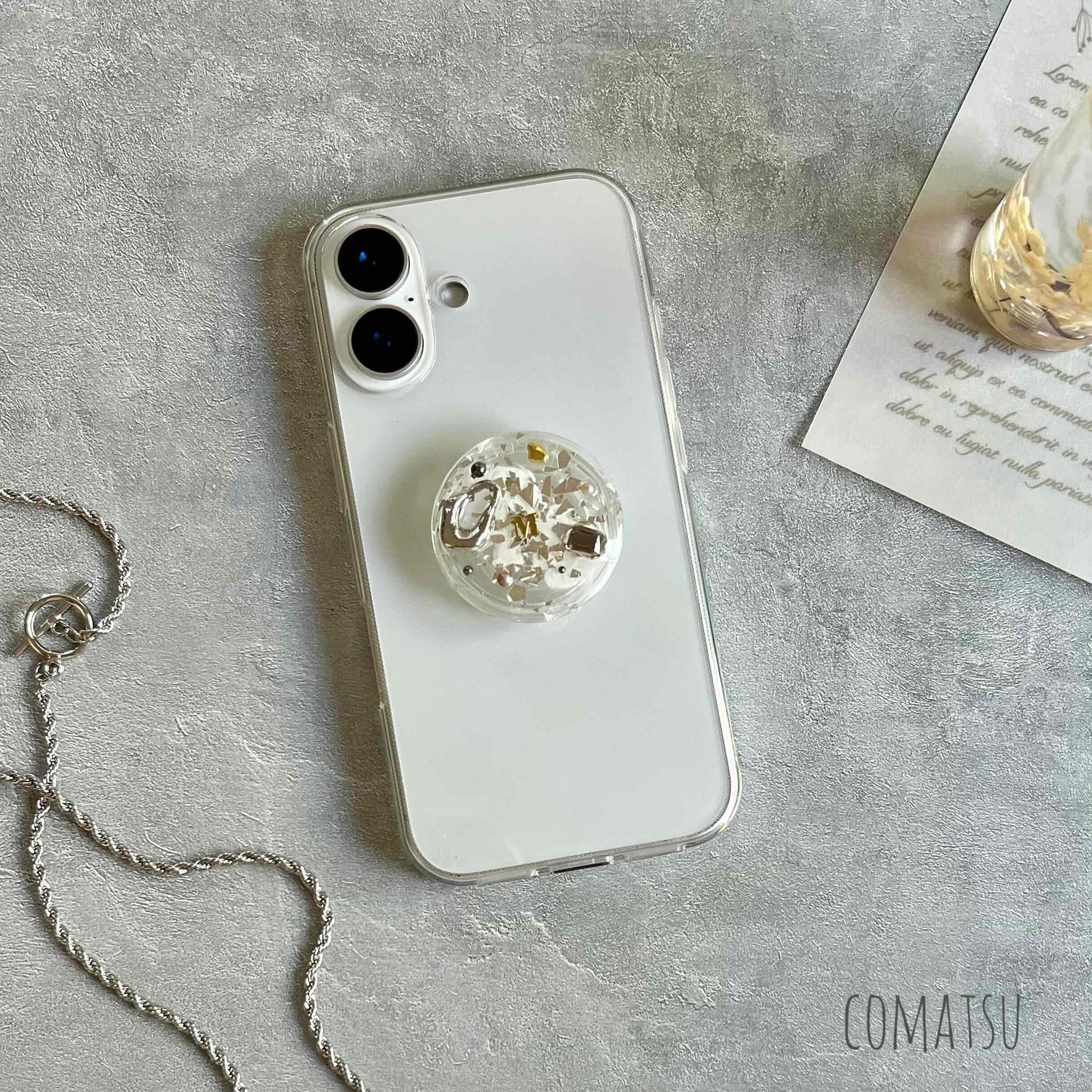 “イニシャル入り” MODECasual グリップソケット付きスマホケース スマホスタンドカバー | 5枚目